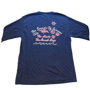 2003 Bush Band Shirt Mens Medium Y2K Beachy Beach Boys Long Sleeve‎ Navy Blue